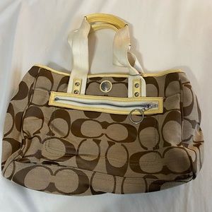 Coach Daisy Signature Khaki Satchel
